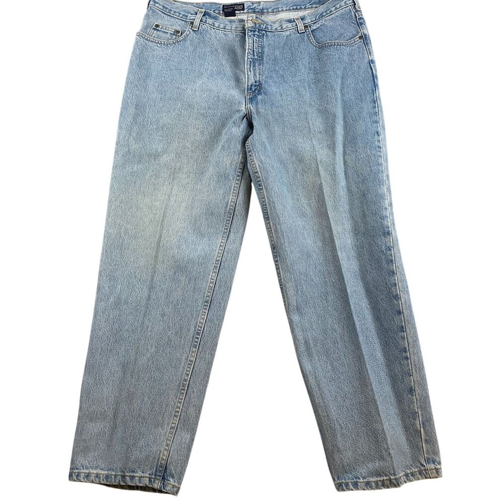Lands End Mens Jeans 42x29 Regular Light Wash Denim Made In USA